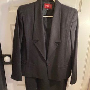 Black Wool Suit Blazer and Skirt